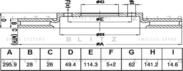 BLITZ BS0535 Диск тормозной передний вентилируемый
