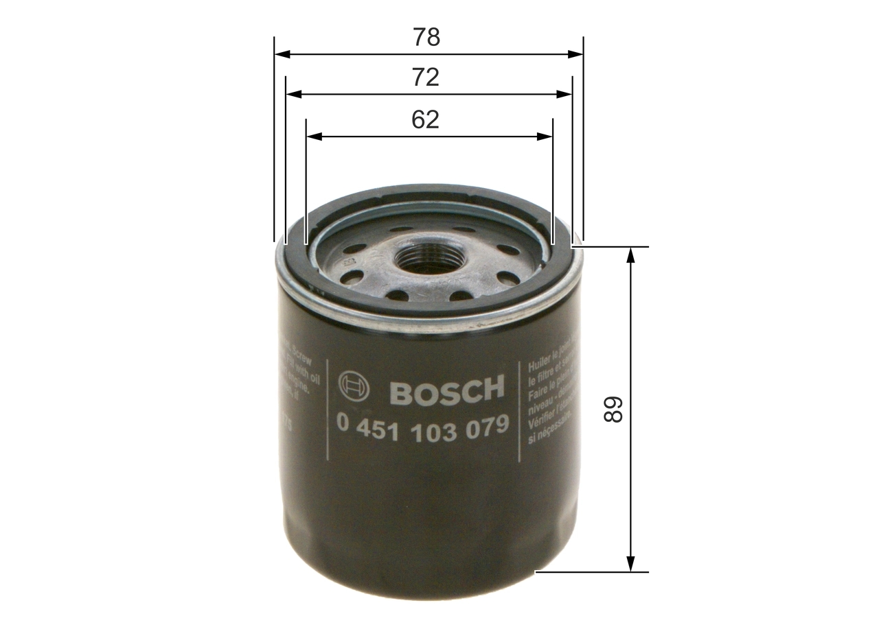 BOSCH 0451103079 Фильтр масляный CHEVROLET: AVEO 05-, CRUZE 09-, KALOS 05-, LACETTI 05-, LANOS 05-, NUBIRA 05-   OPEL: ASTRA F 91-, ASTRA G 98-, CORSA A 82-, CORSA B 93-, OMEGA B 94-