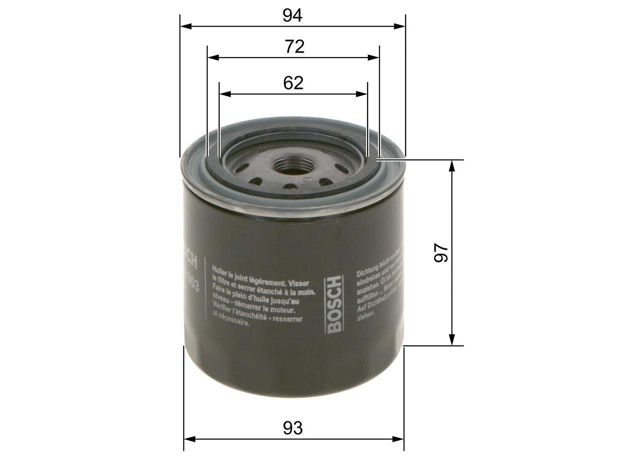 BOSCH 0986452003 Фильтр масляный NISSAN/JEEP/CHRYSLER/RENAULT/DODGE
