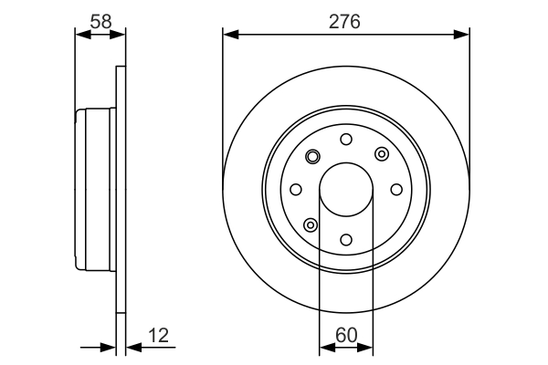 BOSCH 0986479A56 Диск торм. зад.[276x12] 4 отв.