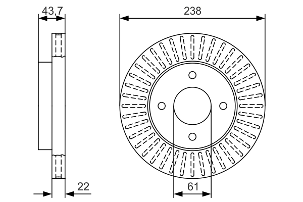 BOSCH 0986479T42 Диск тормозной