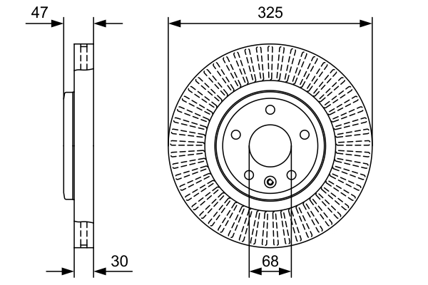 BOSCH 0986479W52 Диск тормозной FORD EXPLORER 11- перед.вент.D 325мм.