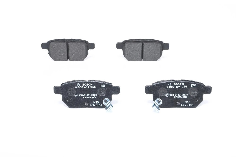 BOSCH 0986494255 Колодки тормозные дисковые TOYOTA COROLLA 1.4 VVT-I 02>/AURIS 1.6/1.4 07> задние
