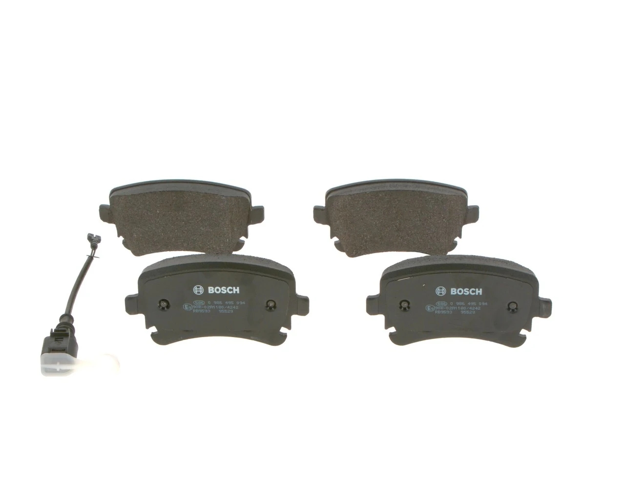 BOSCH 0986495094 Колодки тормозные VOLKSWAGEN T5 03>/MULTIVAN 03> с датчиком задние