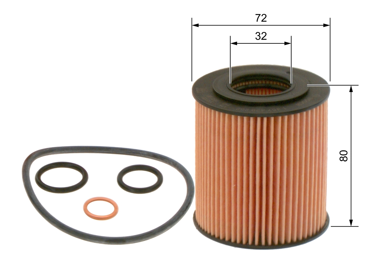 BOSCH 1457429262 Фильтр масляный BMW: 1-serie (E81/E82/E88) 116i/118i/120i 03-13, 3-serie (E46) 316i/318i 01-05, 3-serie (E90/E91) 316i/318i/320i 05-13, 5-serie (E60/E61) 520i 06-10
