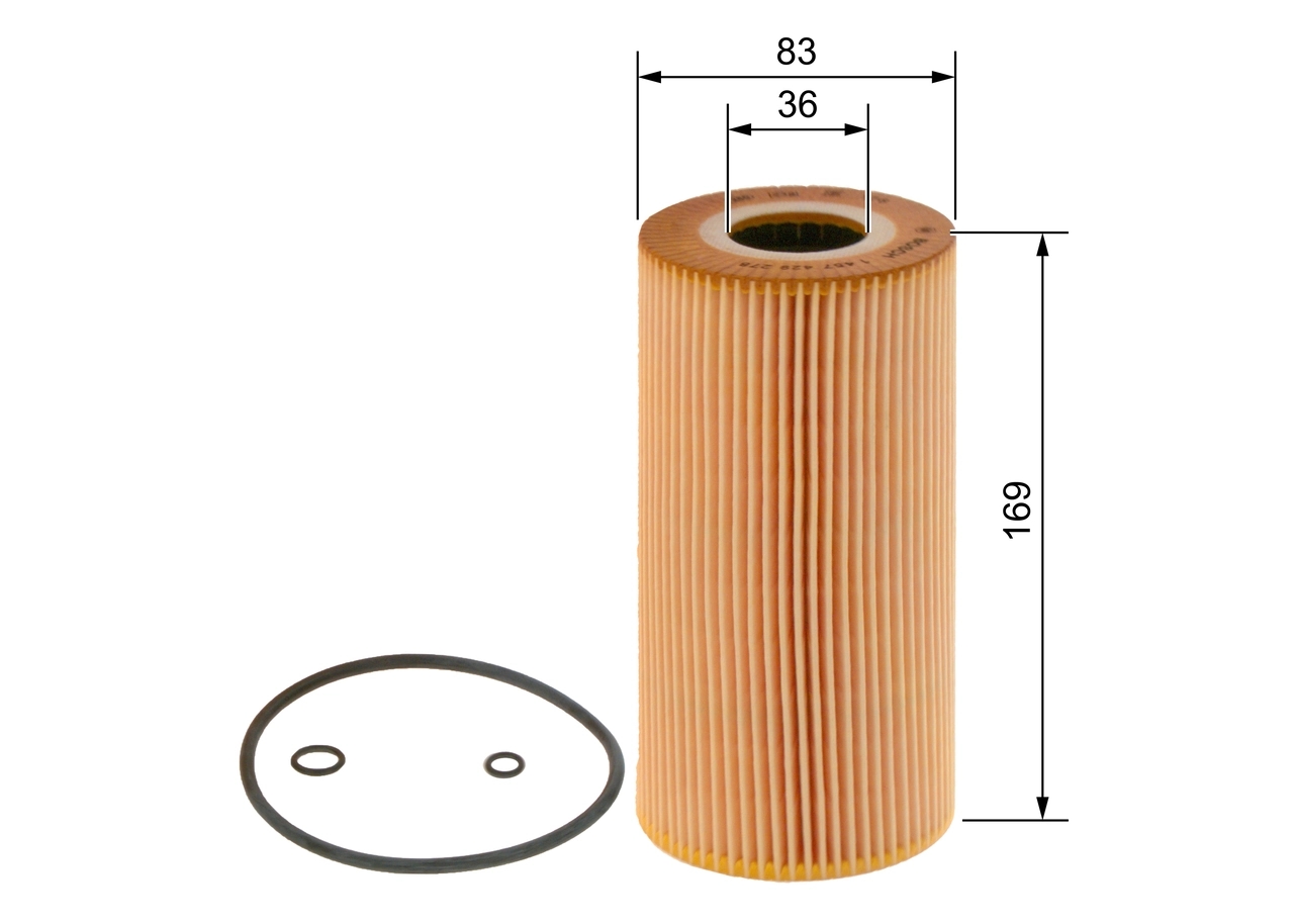BOSCH 1457429278 Фильтр масляный MAN: TGA/TGL/TGM 05-   MERCEDES-BENZ: C-CLASS (S202/W202) C200D/C220D/C250D/TD 93-99, E-CLASS (S210/W210) E200D-E300D/TD 95-, SPRINTER 2.3D/2.9D 95-