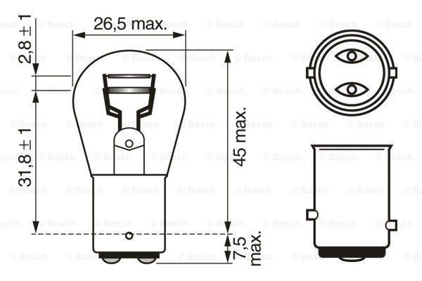 BOSCH 1987302202 Лампа 12v 21/5w p21/5w pure light (картон 10 шт)