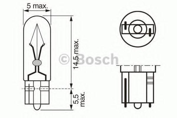 BOSCH 1987302504 Лампа накаливания приборной панели W1.2W W2x4.6d Truck Light 24V Картон 10шт цена за 1шт