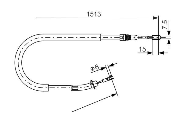 BOSCH 1987477852 Трос стояночного тормоза MERCEDES: Sprinter 95-06, VW LT28-35/28-46 96-06