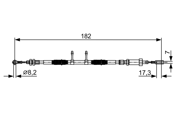 BOSCH 1987482450 Трос стояночного тормоза CITROEN: JUMPER/FIAT: DUCATO/PEUGEOT: BOXER 06-