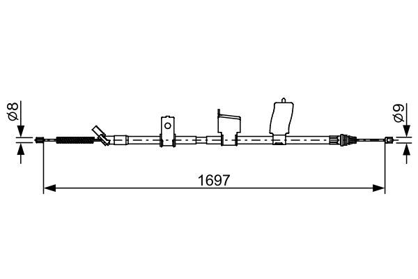 BOSCH 1987482627 Трос ручного тормоза