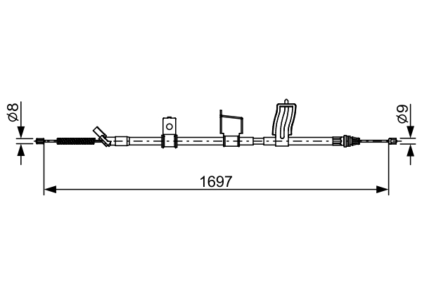 BOSCH 1987482628 Трос ручного тормоза правый