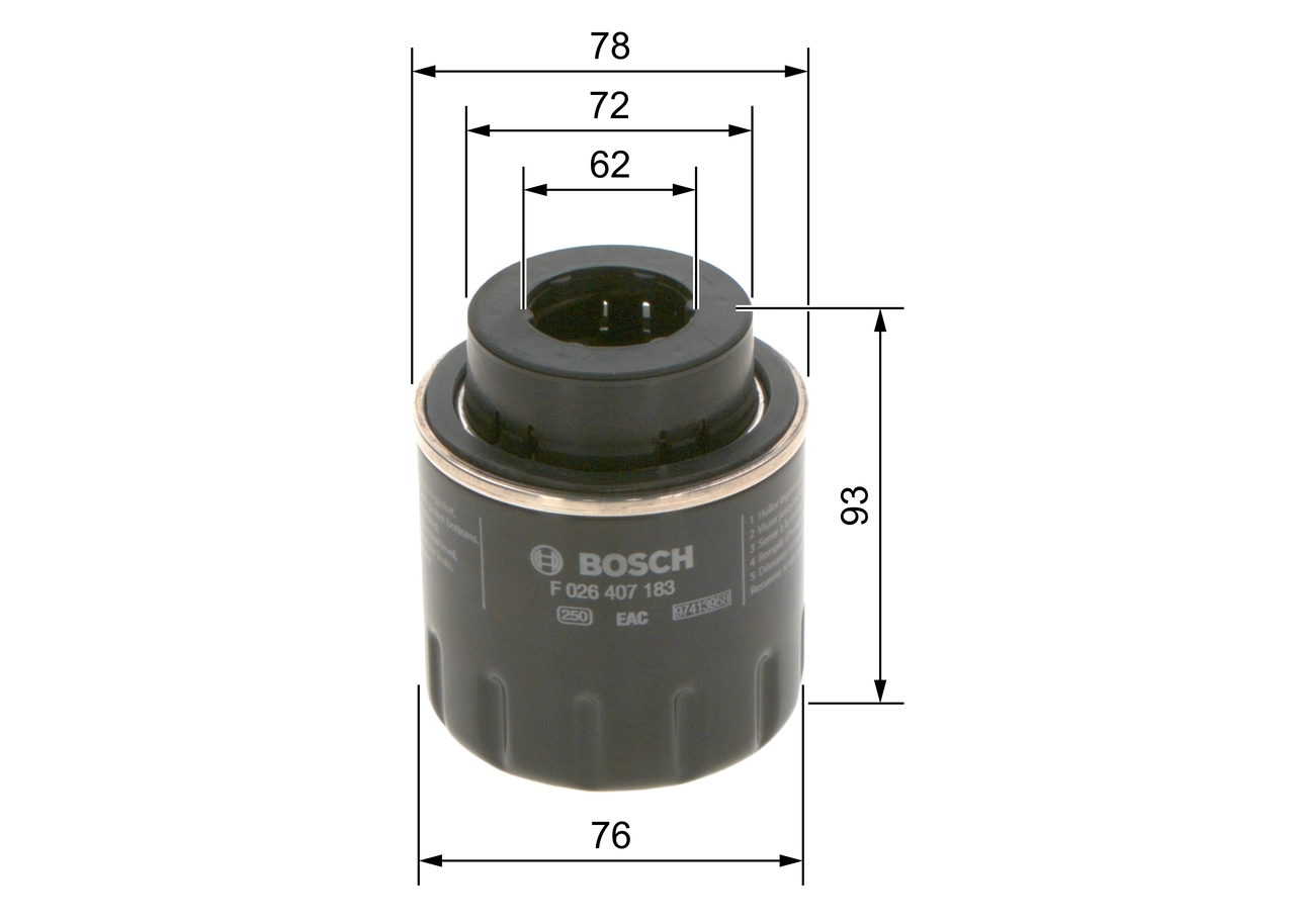 BOSCH F026407183 Масляный фильтр p7183