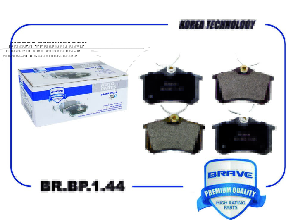 BRAVE BRBP144 Колодка тормозная задняя диск. BR.BP.1.44 440600295R Rapid, Octavia, VW Polo, Fluence, Megane II/III