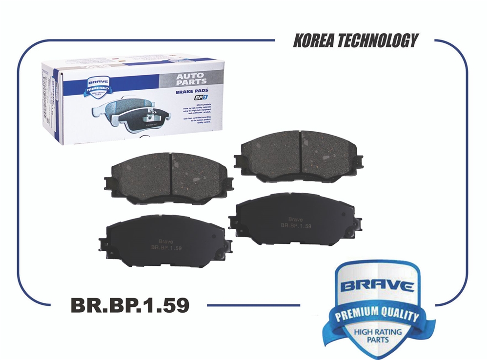 BRAVE BRBP159 Колодка тормозная передняя BR.BP.1.59 04465-42160 Toyota Corolla E15 06-15,Auris 06-12,Rav4 05-