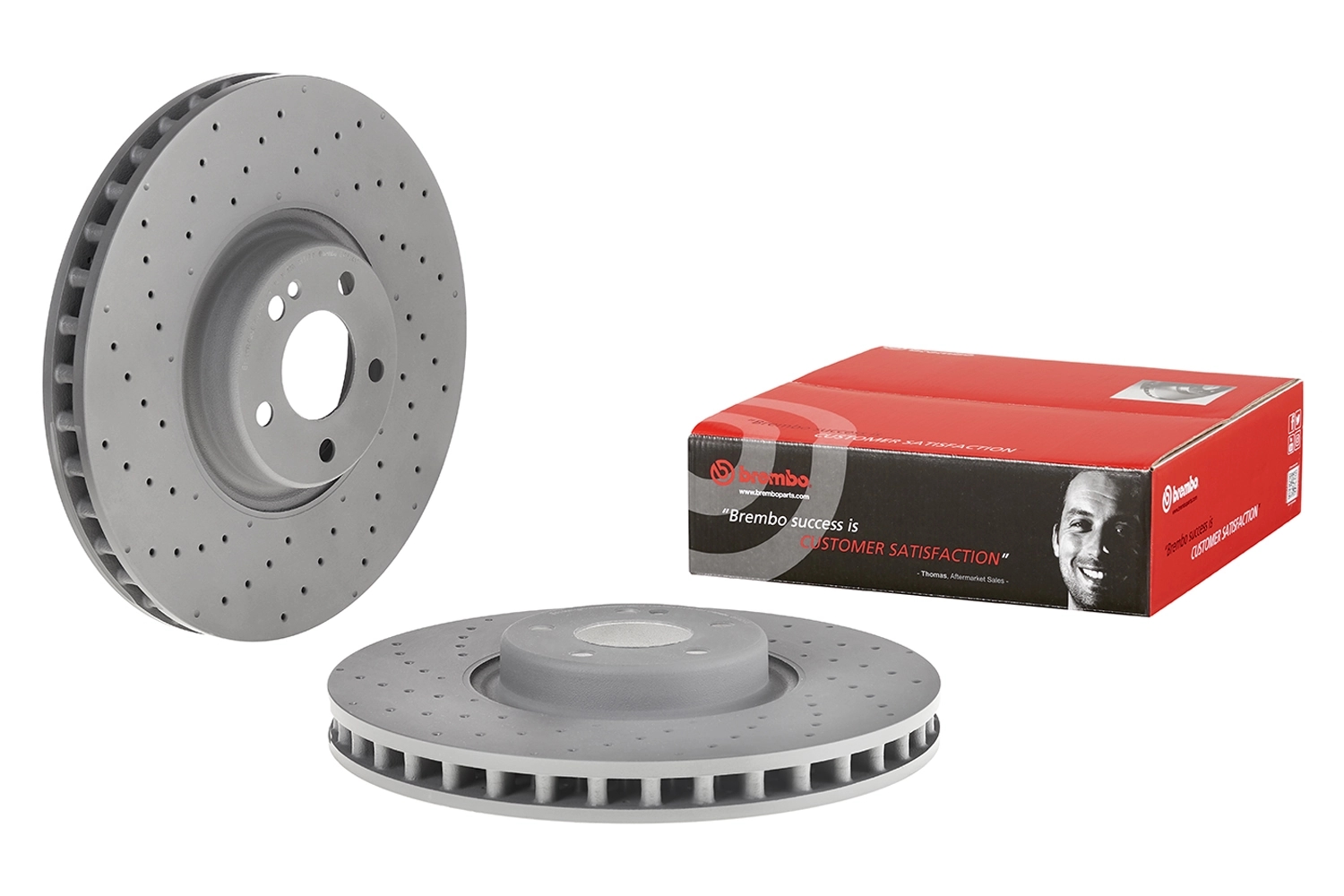 BREMBO 09D52413 Диск тормозной MERCEDES GLC (X253) 15-/W213 16- передний вент. перф. D 360мм.