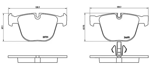 BREMBO P06053 Колодки тормозные BMW F07 GT 535-550 10-/F01/02/03/04 730-760 08- задние