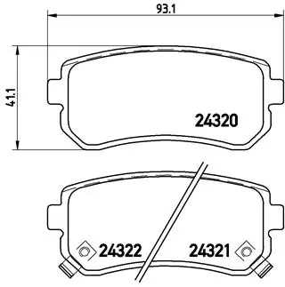 BREMBO P30025 Колодки тормозные дисковые задние DODGE ATTITUDE 01/06-12/11 / HYUNDAI (BEIJING) ACCENT (MC) 02/06-1