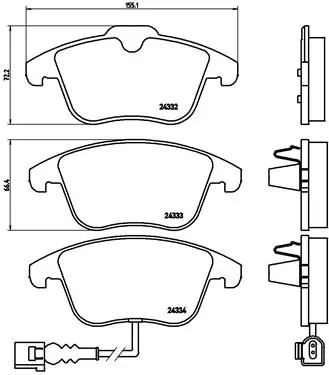 BREMBO P85112 Колодки тормозные AUDI Q3 11-/VW SHARAN 10-/TIGUAN 07- передние