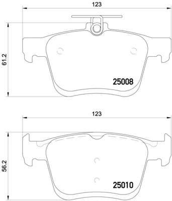 BREMBO P85125 Колодки зад. AUDI A31.2 TFSI 2014/05=>