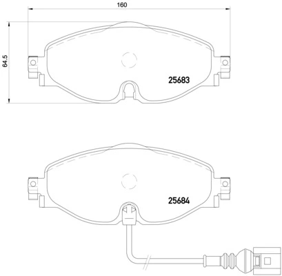 BREMBO P85126 Колодки тормозные дисковые AUDI: A3 12-,   SEAT: LEON 12-  SKODA: OCTAVIA 12-,   VW: GOLF VI 11-, GOLF VII 12-