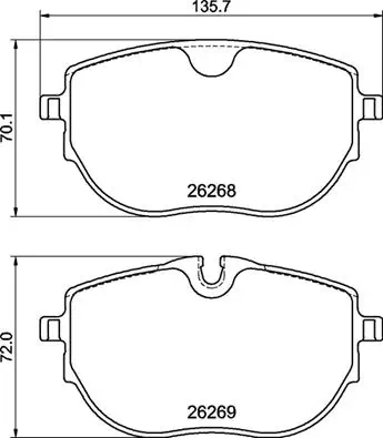BREMBO P85187 Колодки тормозные VW MULTIVAN T6/TRANSPORTER T6 15-24 передние