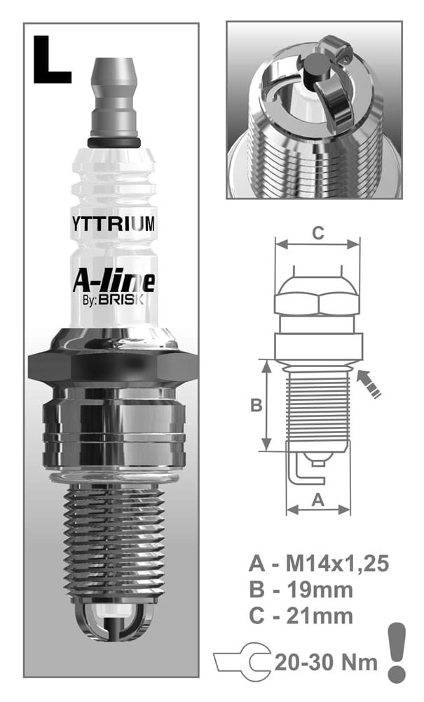 BRISK ALINE37 Свеча зажигания 1451 37/LR15TCY-1-N A-LINE