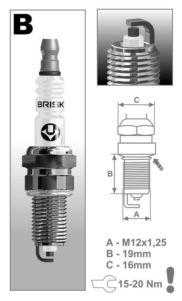 BRISK BR14YC9 Свеча зажигания SUPER R BR14YC9 (1569)