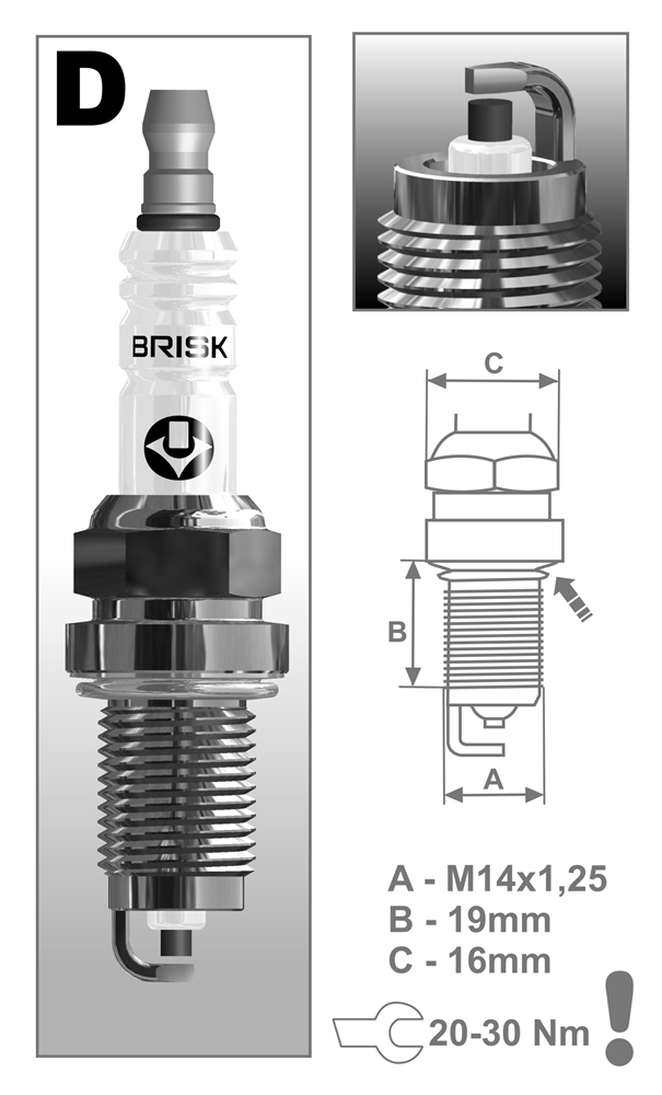 BRISK DOR15YC Свеча зажигания SUPER FORTE DOR15YC (1287)