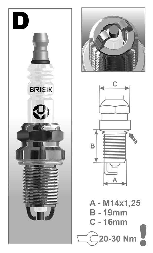 BRISK DR17LDC Свеча зажигания EXTRA DR17LDC (1374)