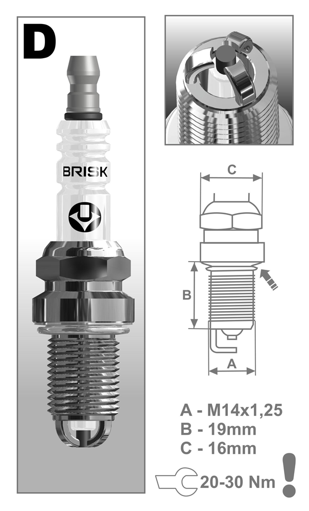 BRISK DR17TC1 Свеча зажигания EXTRA DR17TC1 (1346)