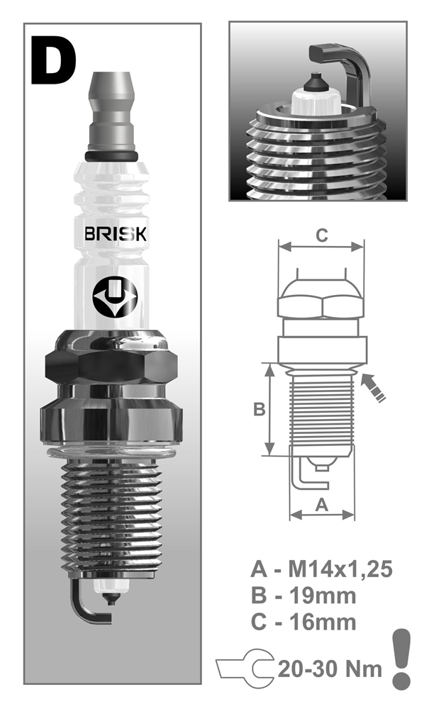 BRISK DR17YP1 Свеча зажигания PLATIN DR17YP1 (1403)