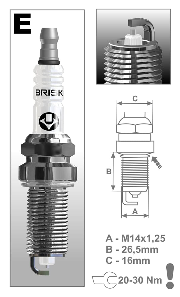 BRISK ER15YS9 Свеча зажигания SILVER ER15YS9 (1578)