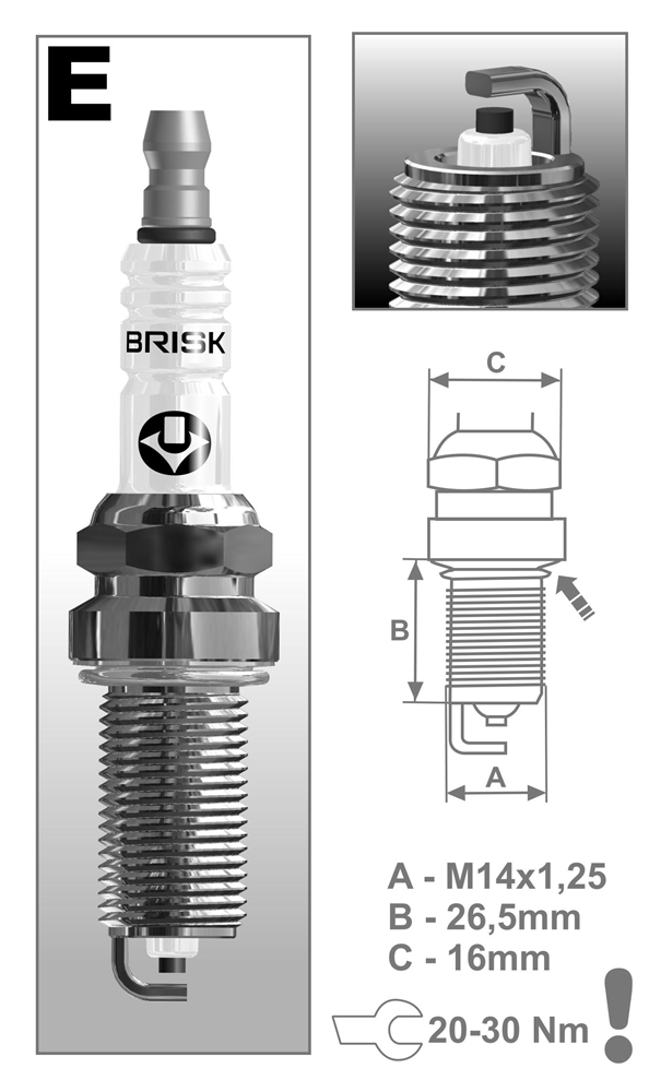 BRISK ER17YC9 Свеча зажигания SUPER R ER17YC9 (1863)