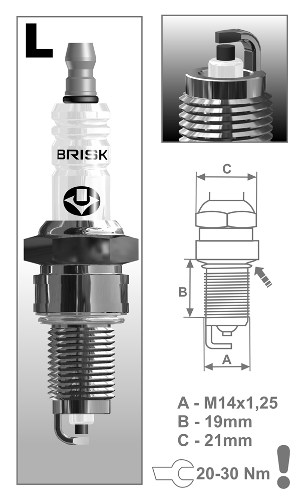 BRISK LOR15YC1 Свеча зажигания SUPER FORTE LOR15YC1 (1290)