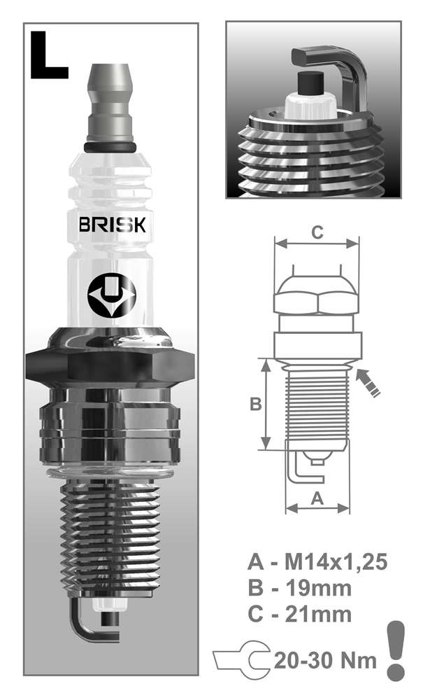 BRISK LR17YC Свеча зажигания SUPER R LR17YC (1322)