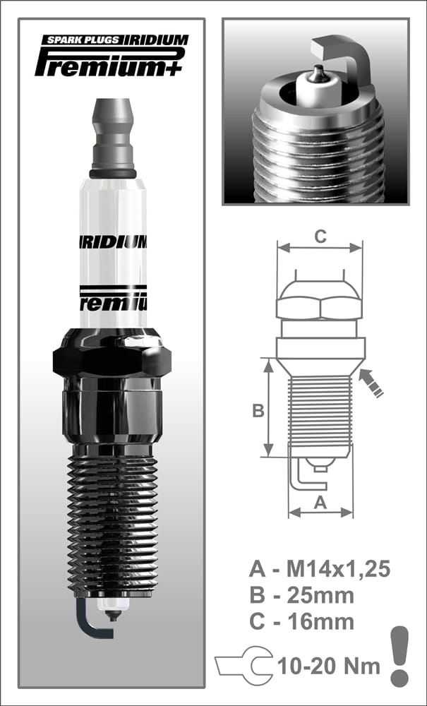 BRISK P24 Свеча зажигания IRIDIUM Premium + P24 RR17YIR (1927)