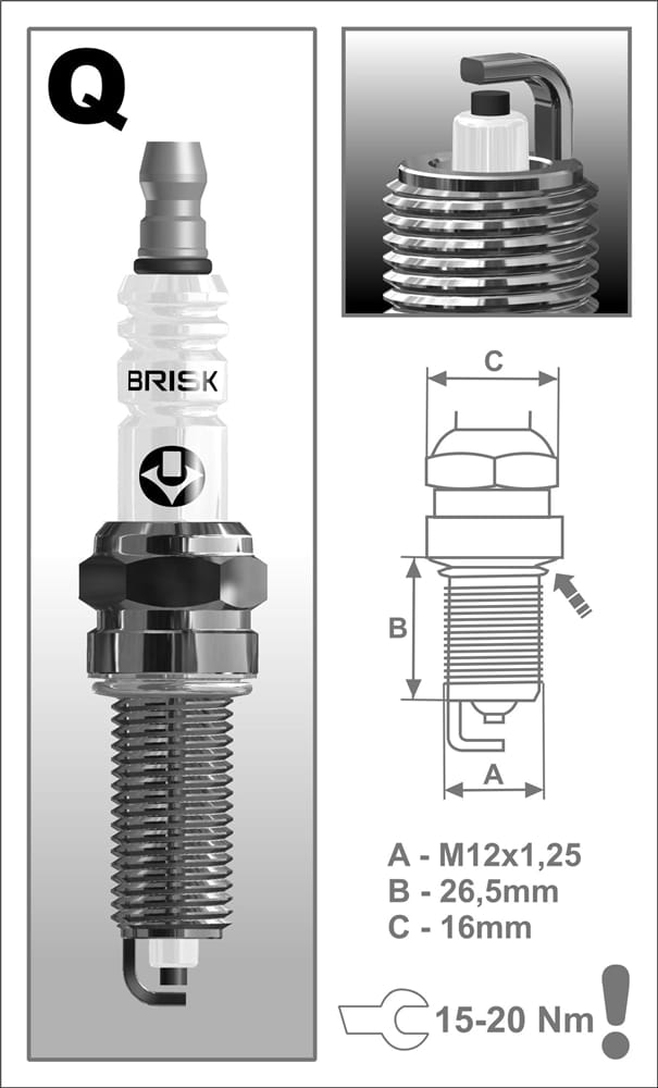 BRISK QR15LC1 Свеча зажигания SUPER R QR15LC1 (1709)