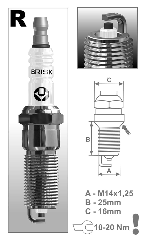 BRISK RR15YC1 Свеча зажигания SUPER R RR15YC1 (1437)