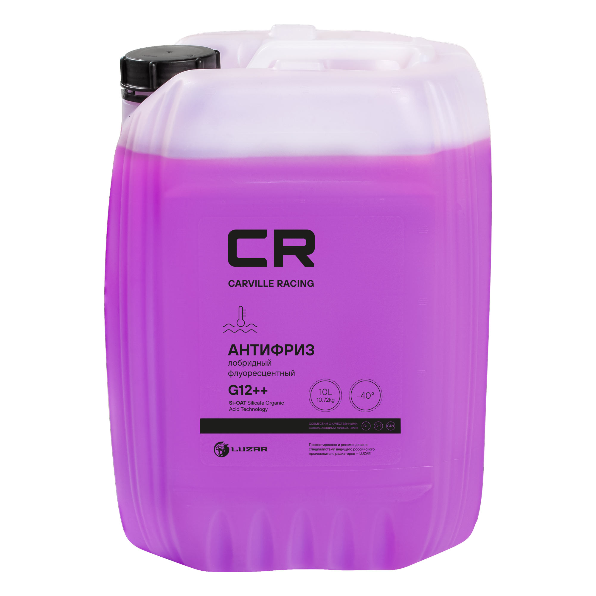 CARVILLE RACING L2018003 Антифриз G12++ Carville Racing лобридный универсал флуор. готовый фиолетовый 10л