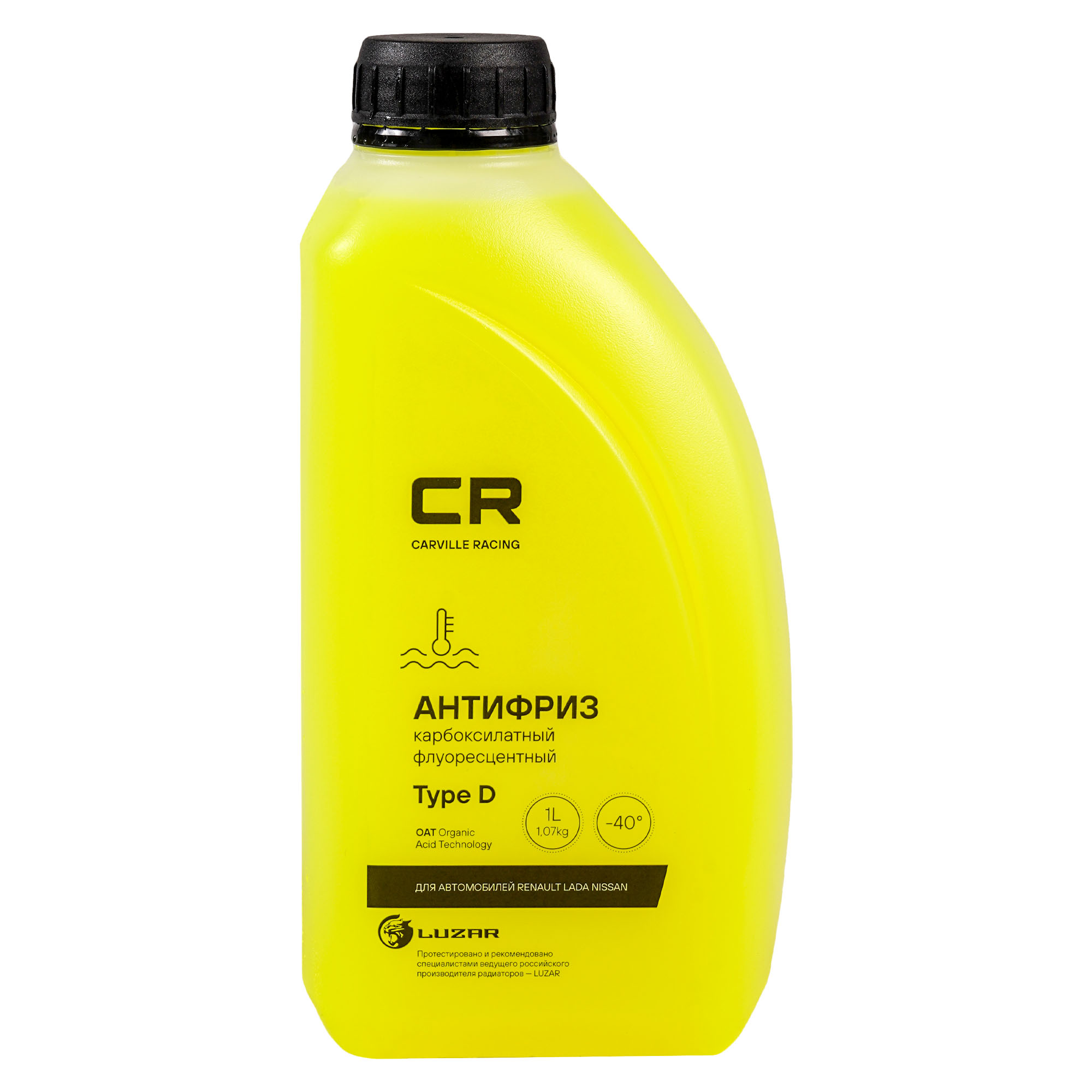 CARVILLE RACING L2018535 Антифриз готовый карбоксилатный желтый -40°С Type D 1л