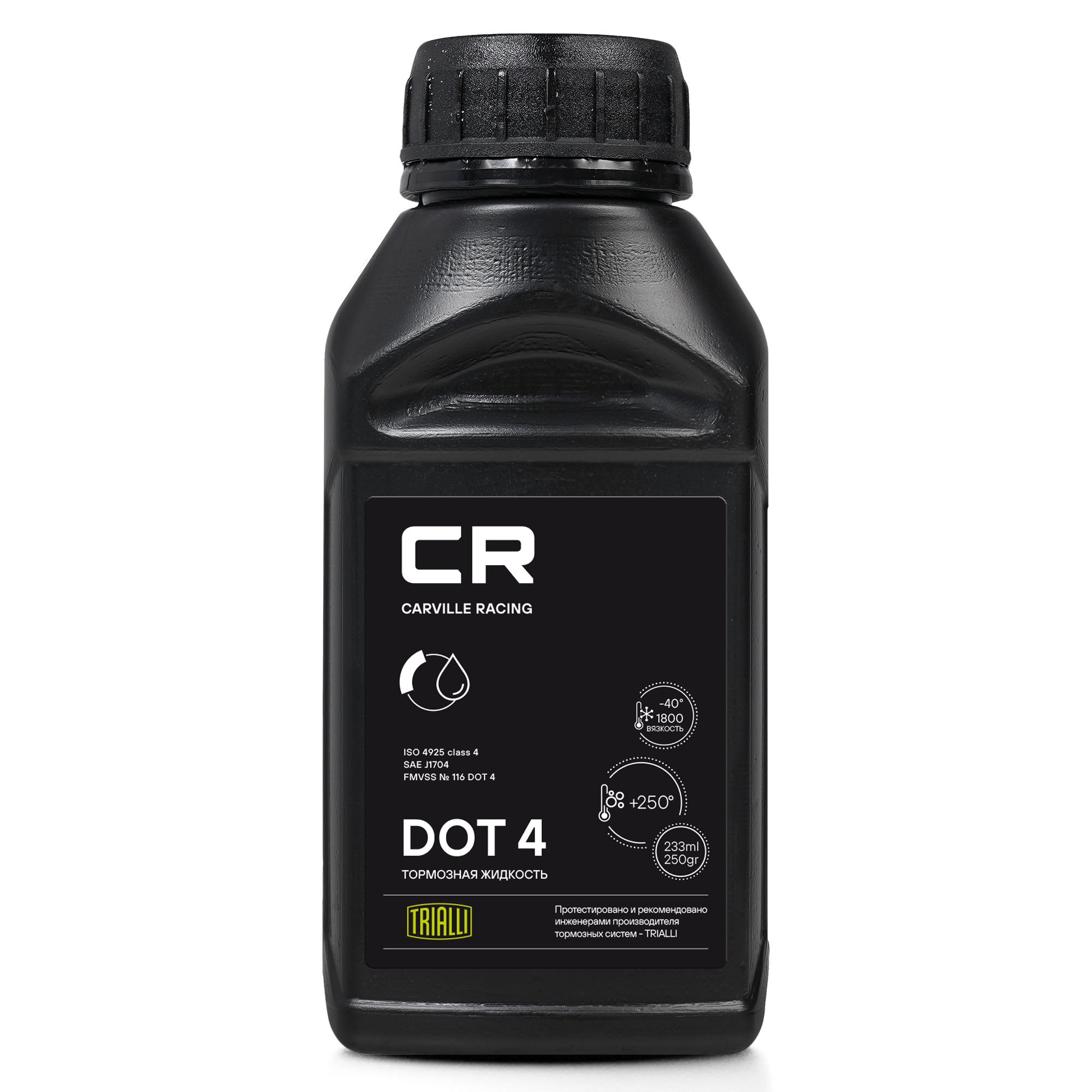 CARVILLE RACING L4250254 Жидкость тормозная Carville Racing DOT 4 0,233л (t+250°C)
