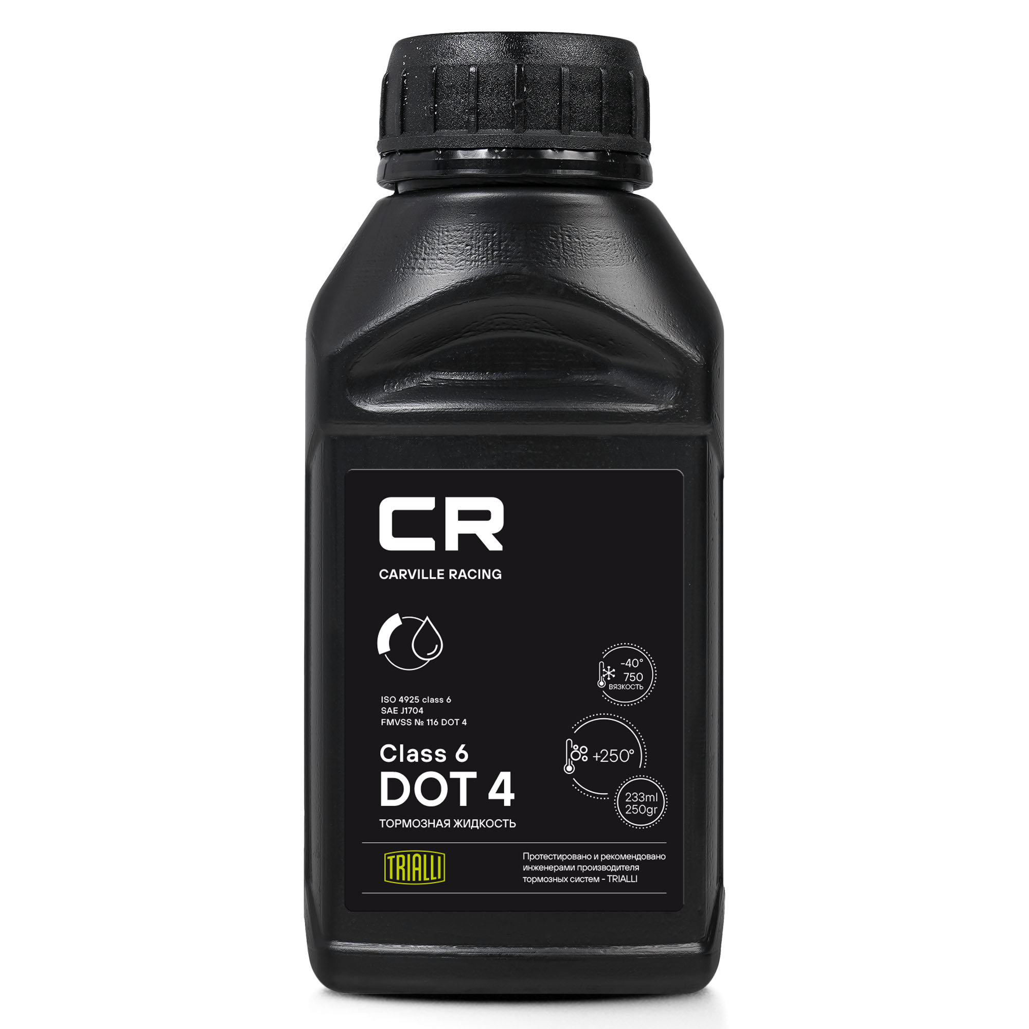 CARVILLE RACING L6275257 Жидкость тормозная Carville Racing DOT 4 0,233л Class 6 (t+250°C)