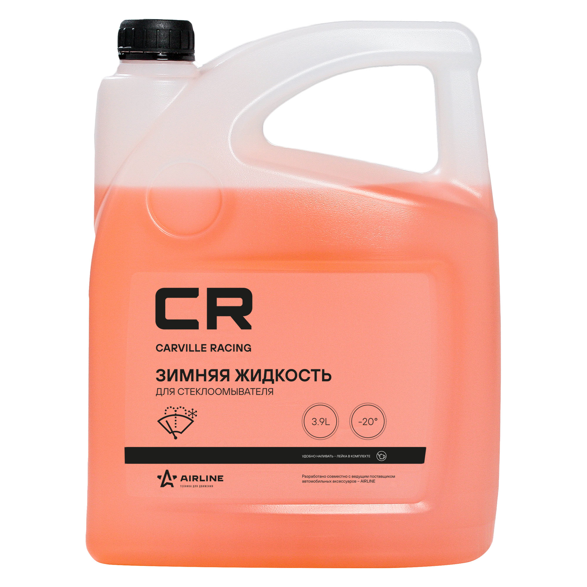 CARVILLE RACING S0054020 Жидкость стеклоомывателя CR зимняя -20°С, с лейкой, грейпф., 3.9л