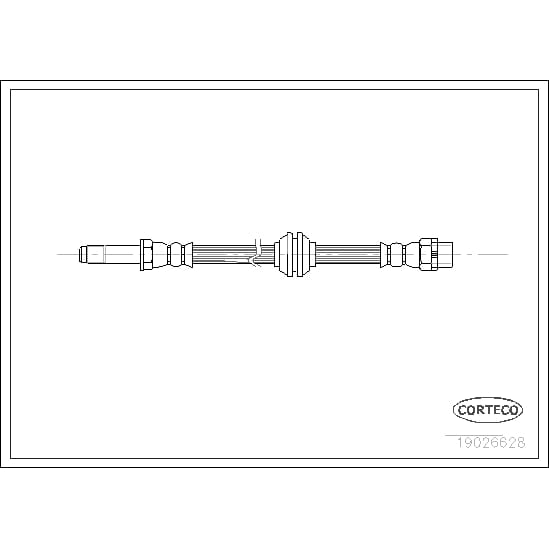 CORTECO 19026628 Шланг тормозной BMW: 3 316 i/318 i/320 d/320 i/323 i/325 i/328 i/330 d/330 i 98-05, 3 Compact 316 ti/318 td/318 ti/320 td/325 ti 01-05, 3 Touring 316 i/318 d/318 i/3