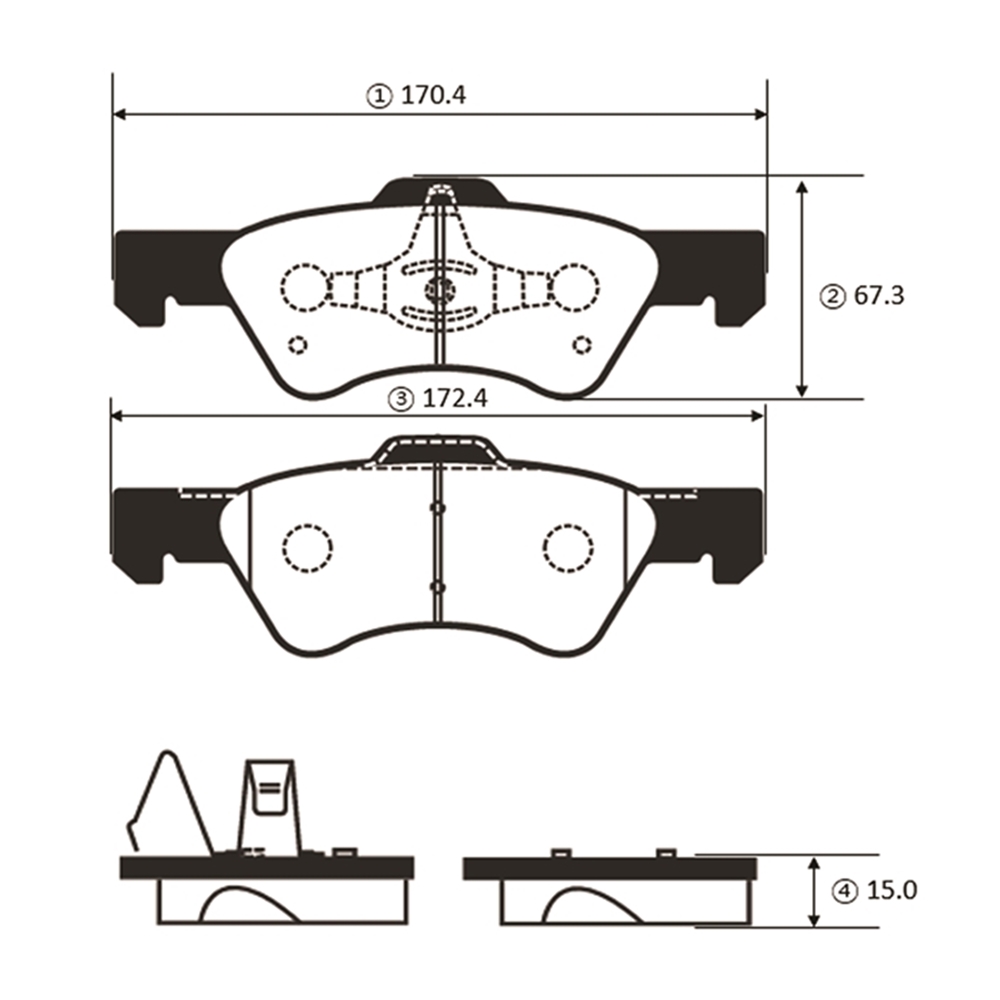 CTR GK0204 Колодки тормозные дисковые передние Ford Escape 2004 ~ 2007 / Maverick 2004 ~ 2006   Mazda Tribute 2