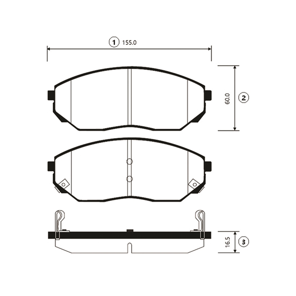 CTR GK0524 Колодки тормозные дисковые передние Hyundai Centennal 1999 ~ 2006 / Opirus 2003 ~ 2006 / Sorento200