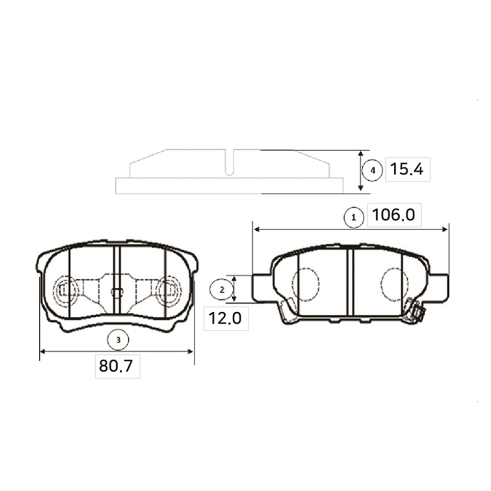 CTR GK0599 Колодки тормозные дисковые задние Mitsubishi Lancer 2000 ~ 2013 / Cedia 2000 ~ 2007 / Outlander 2002