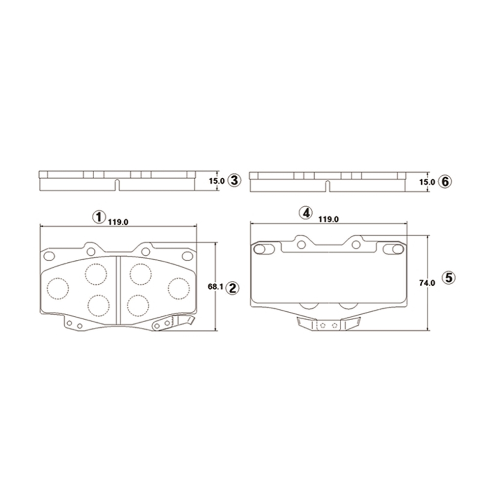 CTR GK1027 Колодки тормозные дисковые передние Toyota 4 Runner 1988 ~ 2002 / Hilux 1988 ~ 1998 / Hilux Surf 198