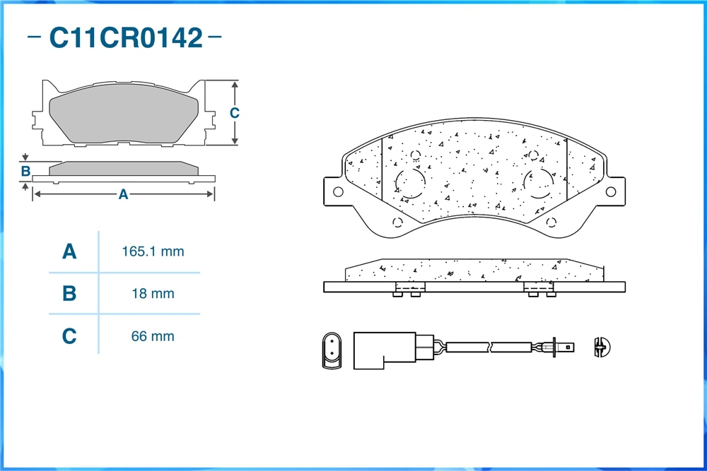 CWORKS C11CR0142 Тормозные колодки передние Low Metallic C11CR0142